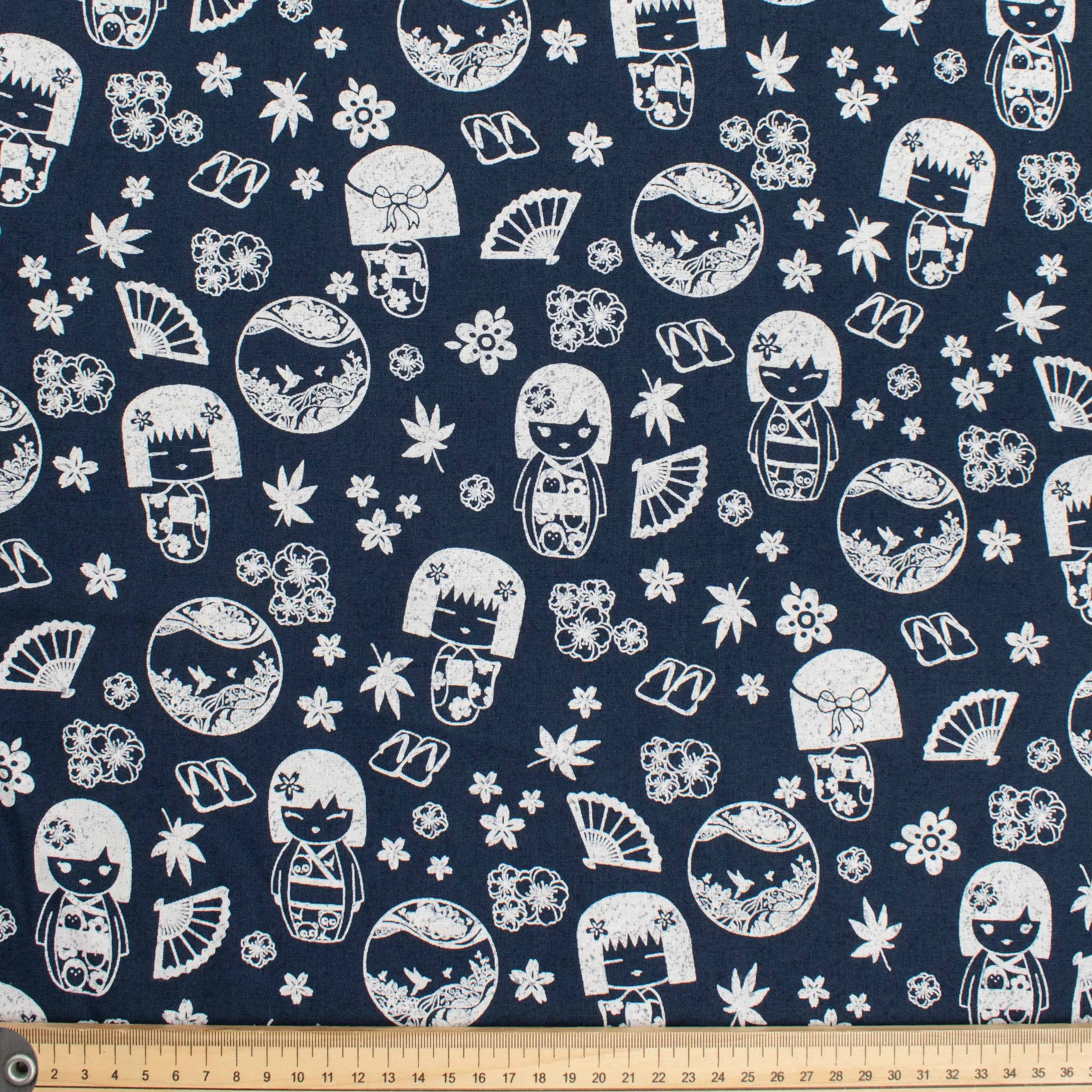 Quilter's Own Indigo Japanese Doll Cotton Prints