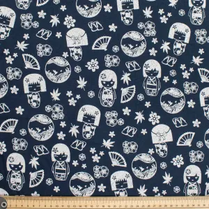 Quilter's Own Indigo Japanese Doll Cotton Prints