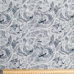 Quilter's Own Indigo Ocean Weave Cotton Prints