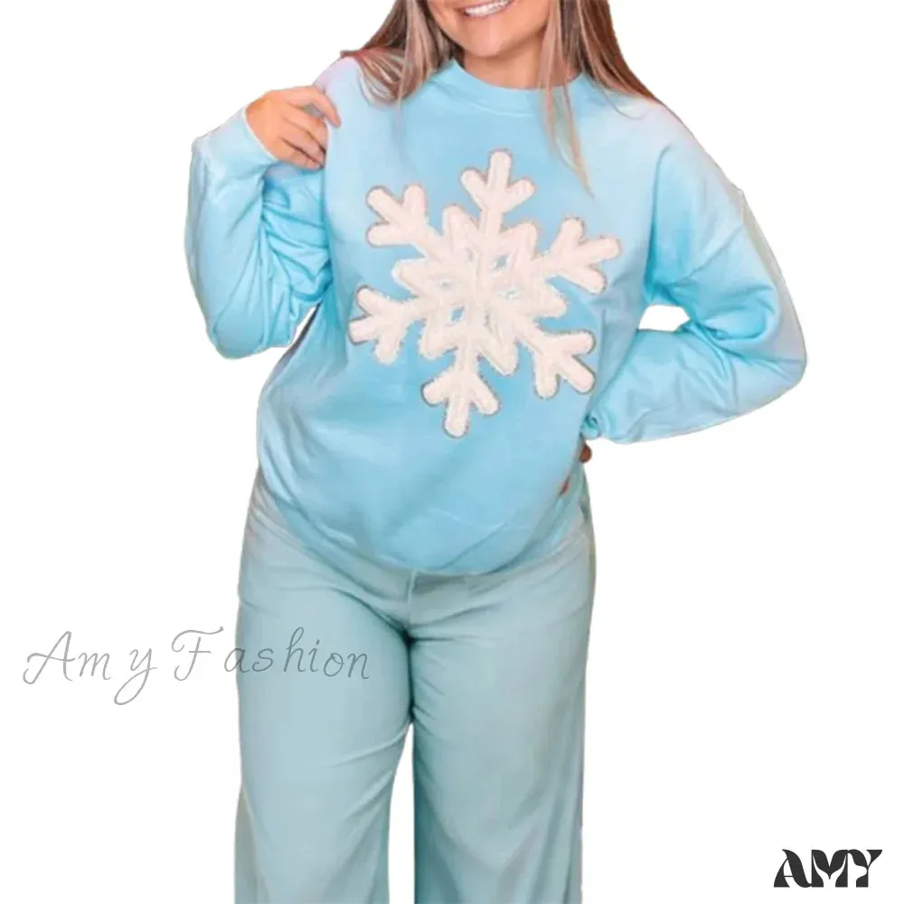 Snowflake Embroidered Christmas Hoodie