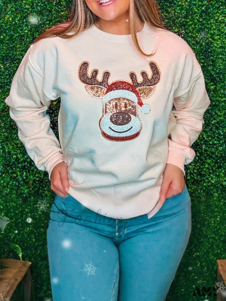 Snowflake Embroidered Christmas Hoodie