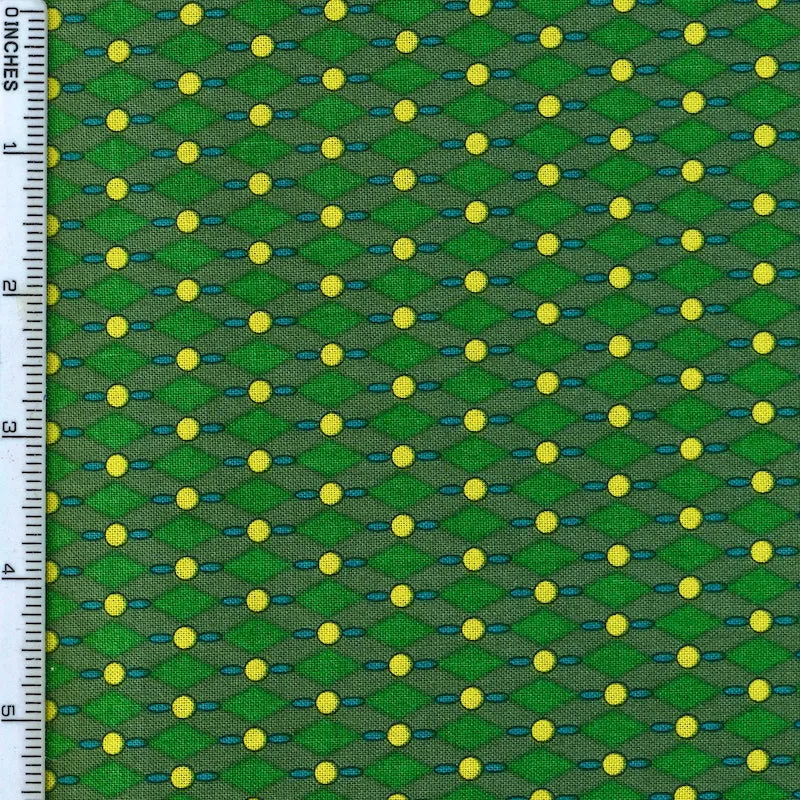 Stof Fabrics Geo Coaster-3 Green Cotton Prints