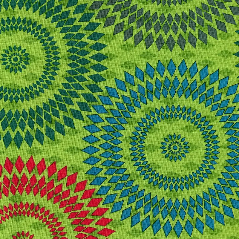 Stof Fabrics Geo Coaster-6 Green Cotton Prints
