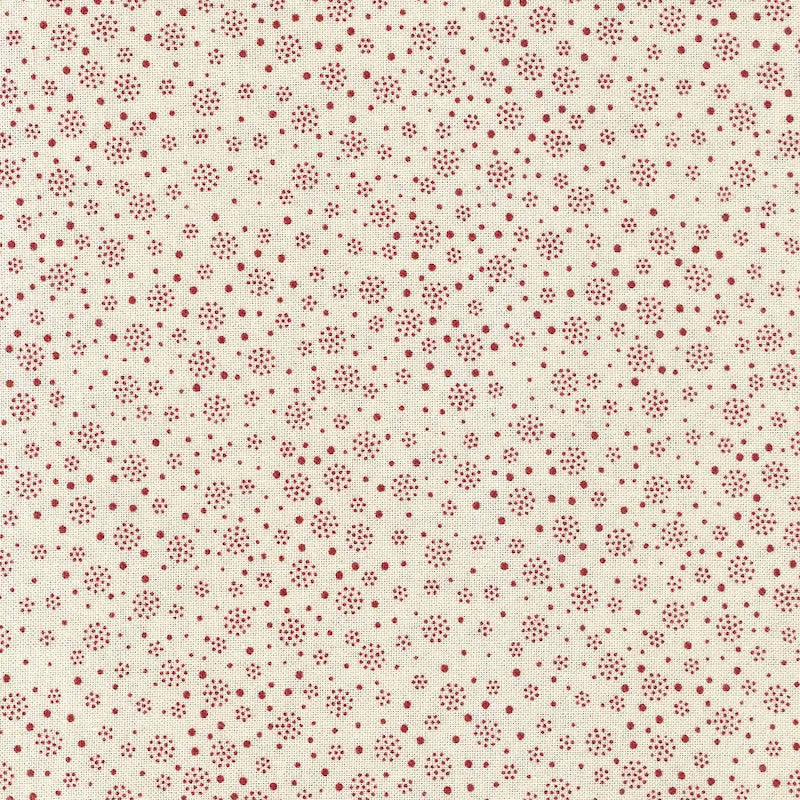 Stof Fabrics Quilters Basic Harmony Pink Flower Dots on Cream Cotton Prints