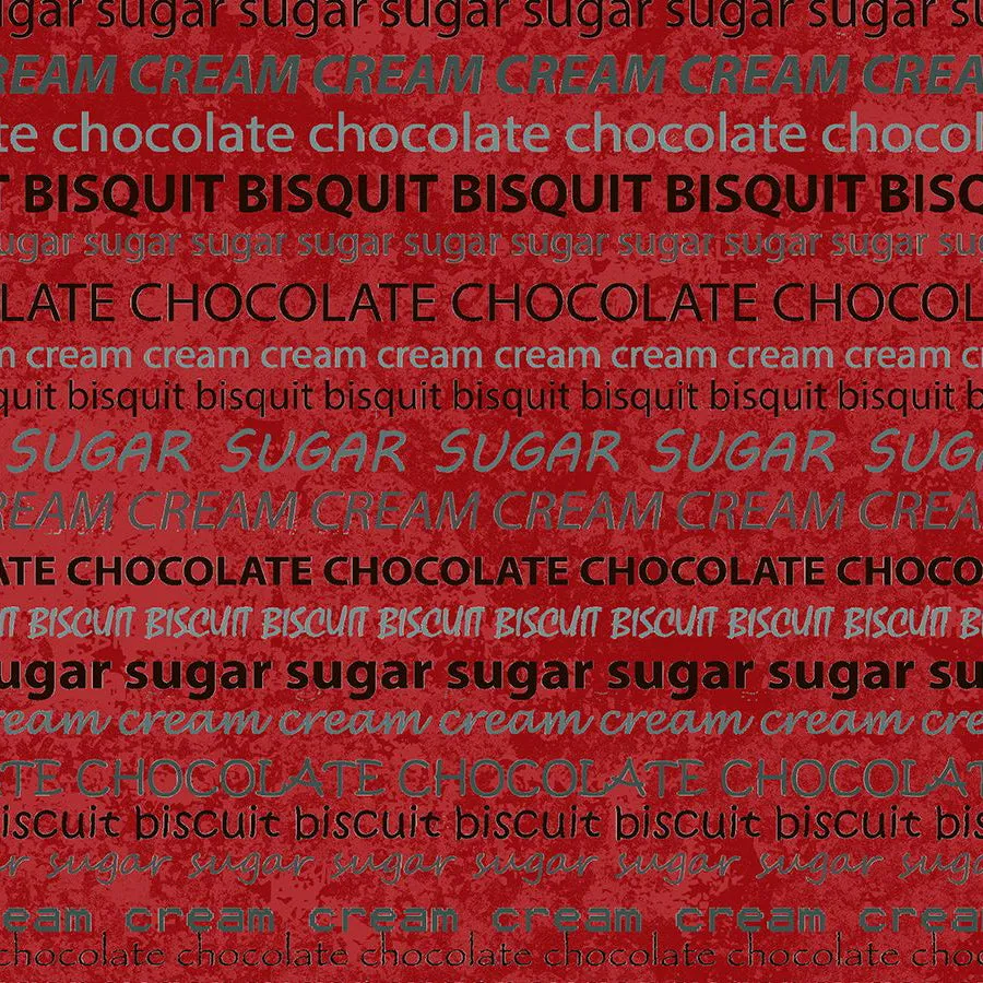 Stof Fabrics Take a Break Red Text Cotton Prints