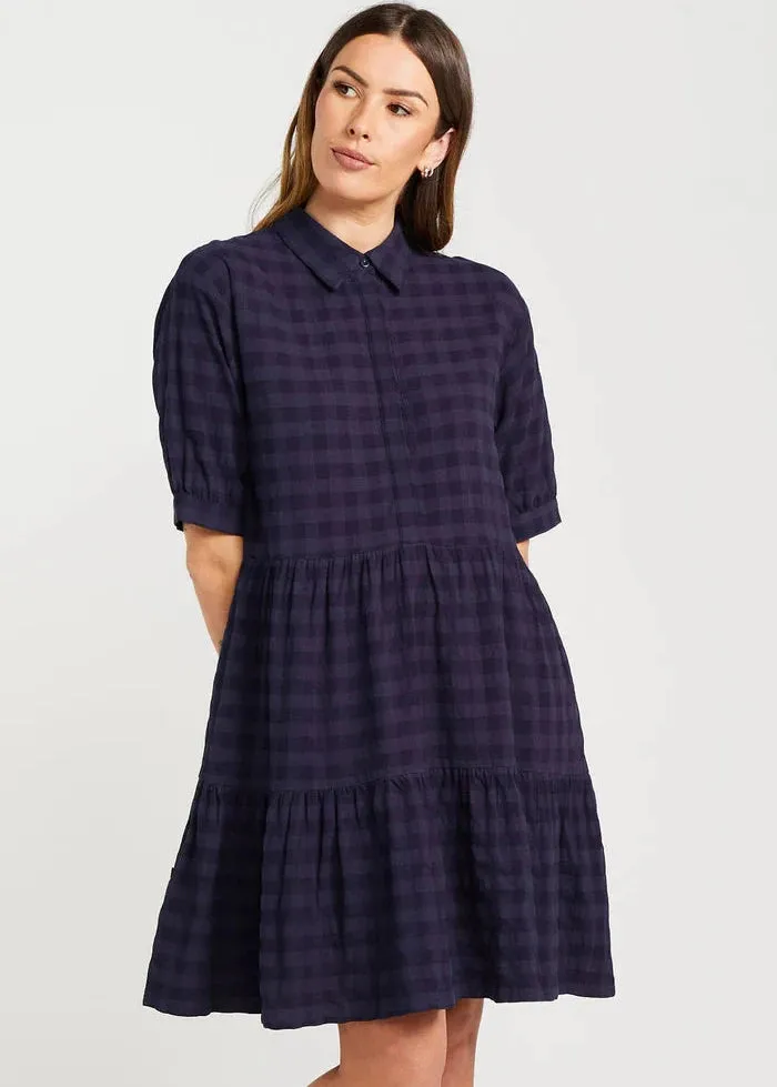 Thing Thing Nova Dress - Navy Check