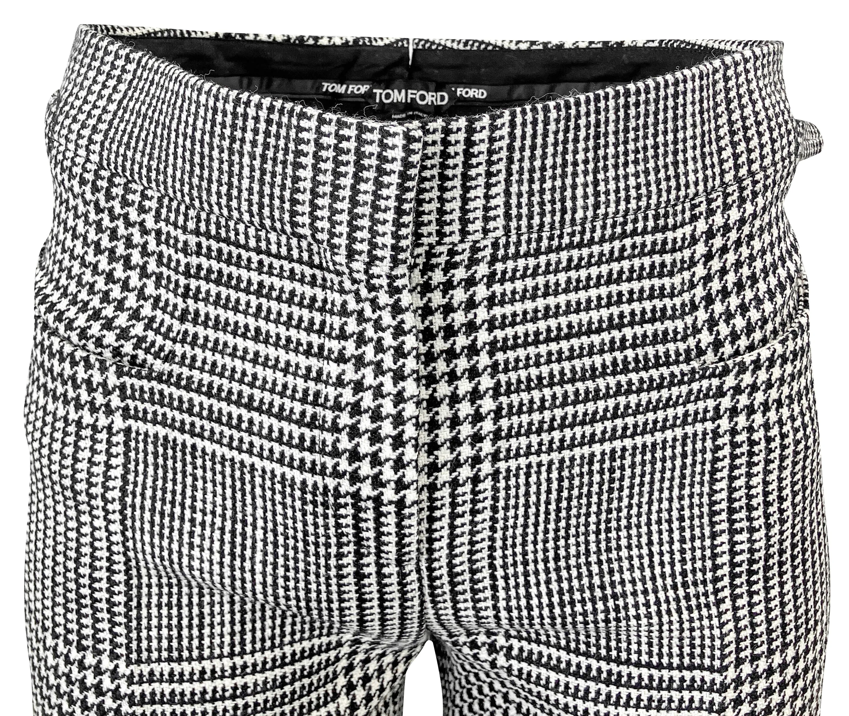 Tom Ford Houndstooth Trousers in Black/White