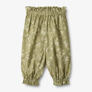 Trousers Polly - green flowers