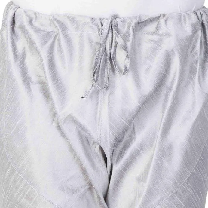 VASTRAMAY Men's Grey Cotton Silk Blend Pyjama