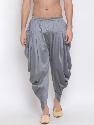 VASTRAMAY Men's Grey Solid Dhoti Pant