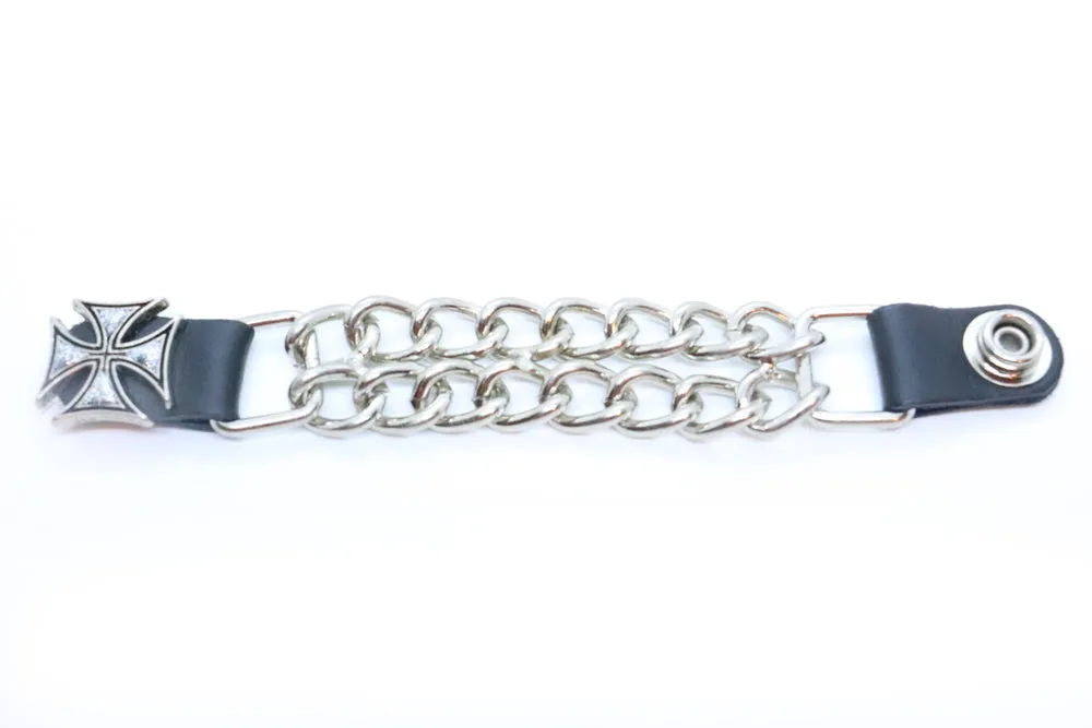 Vest Extender - Iron Cross with Silver Glitter