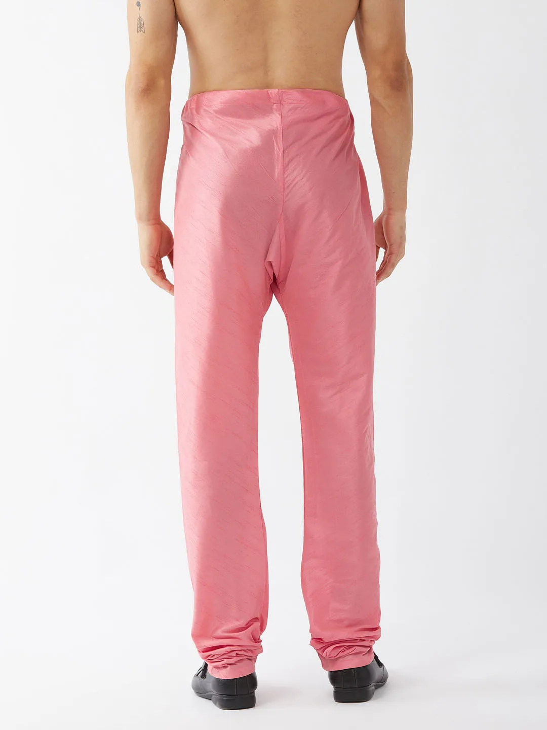 VM By VASTRAMAY Men's Pink Solid Slim-Fit Churidar