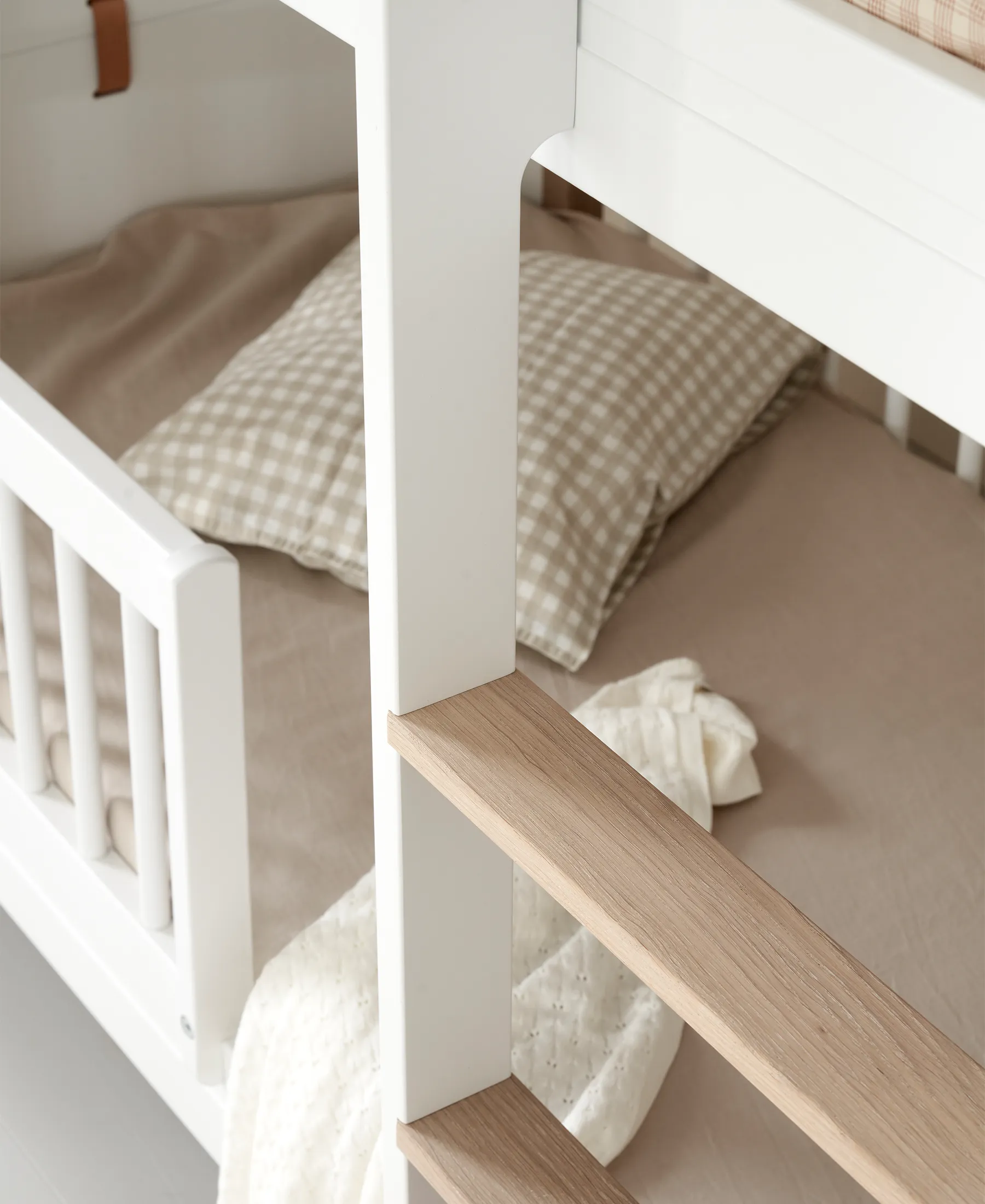 Wood Mini  low bunk bed, white/oak