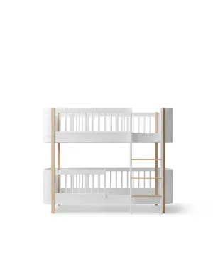 Wood Mini  low bunk bed, white/oak