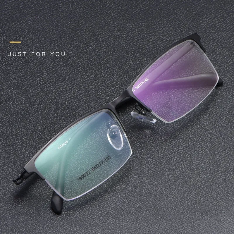 Yimaruili Men's Semi Rim Alloy Frame Eyeglasses 89032