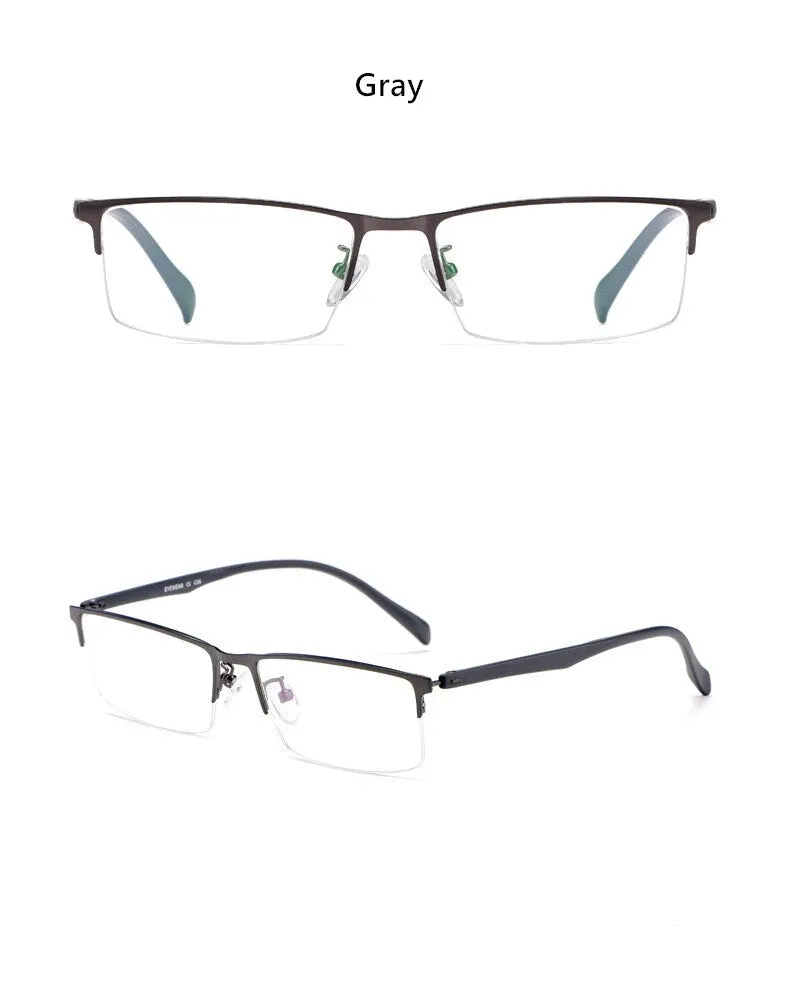 Yimaruili Men's Semi Rim Alloy Frame Eyeglasses 89032