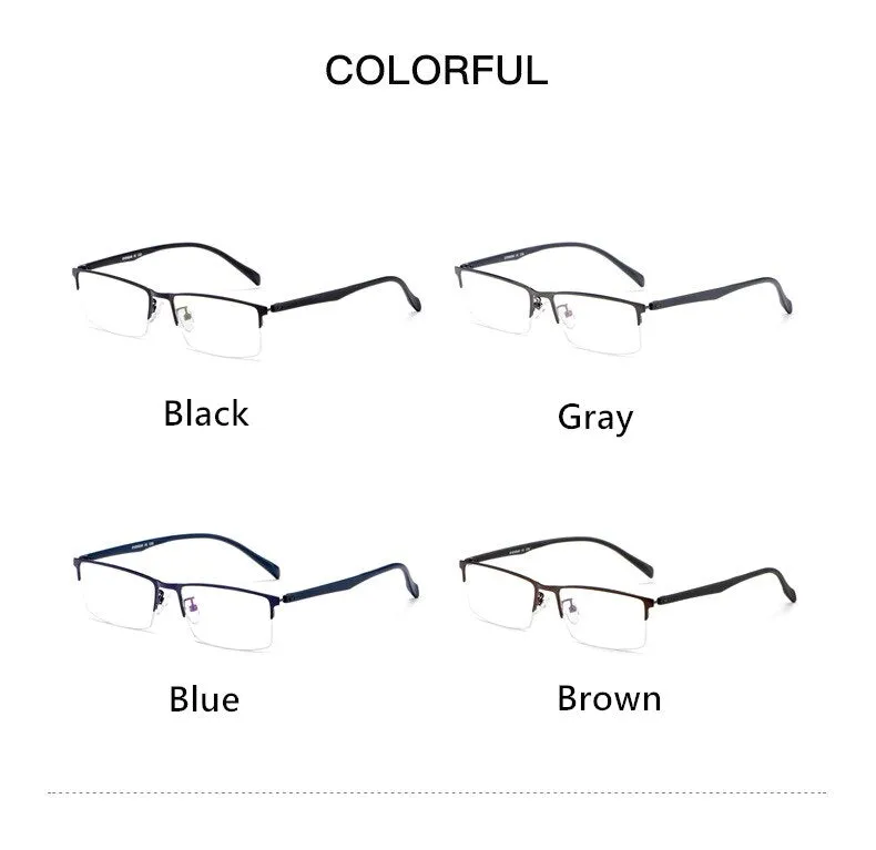 Yimaruili Men's Semi Rim Alloy Frame Eyeglasses 89032