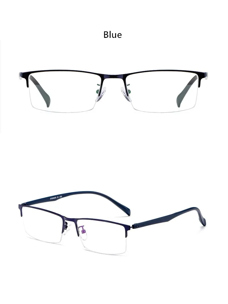 Yimaruili Men's Semi Rim Alloy Frame Eyeglasses 89032