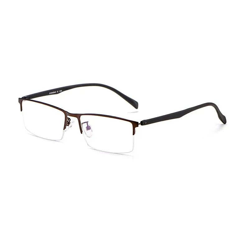 Yimaruili Men's Semi Rim Alloy Frame Eyeglasses 89032
