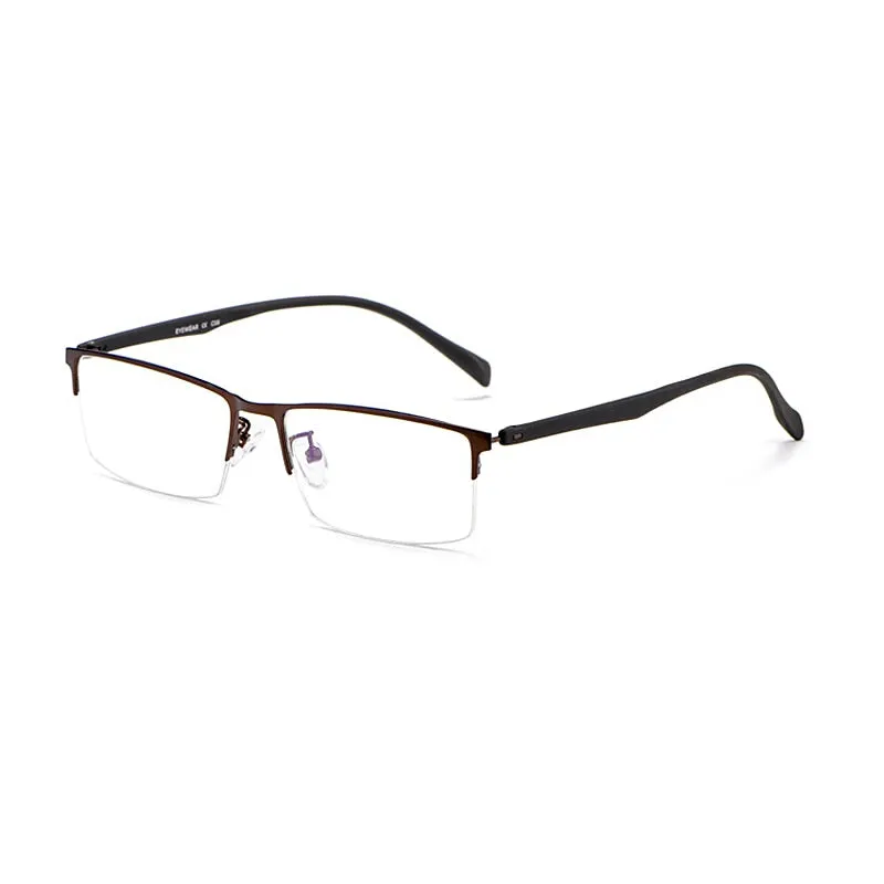 Yimaruili Men's Semi Rim Alloy Frame Eyeglasses 89032