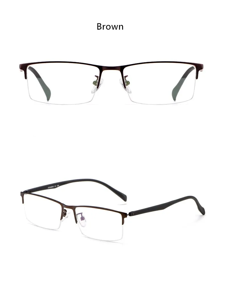 Yimaruili Men's Semi Rim Alloy Frame Eyeglasses 89032