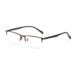 Yimaruili Men's Semi Rim Alloy Frame Eyeglasses 89032