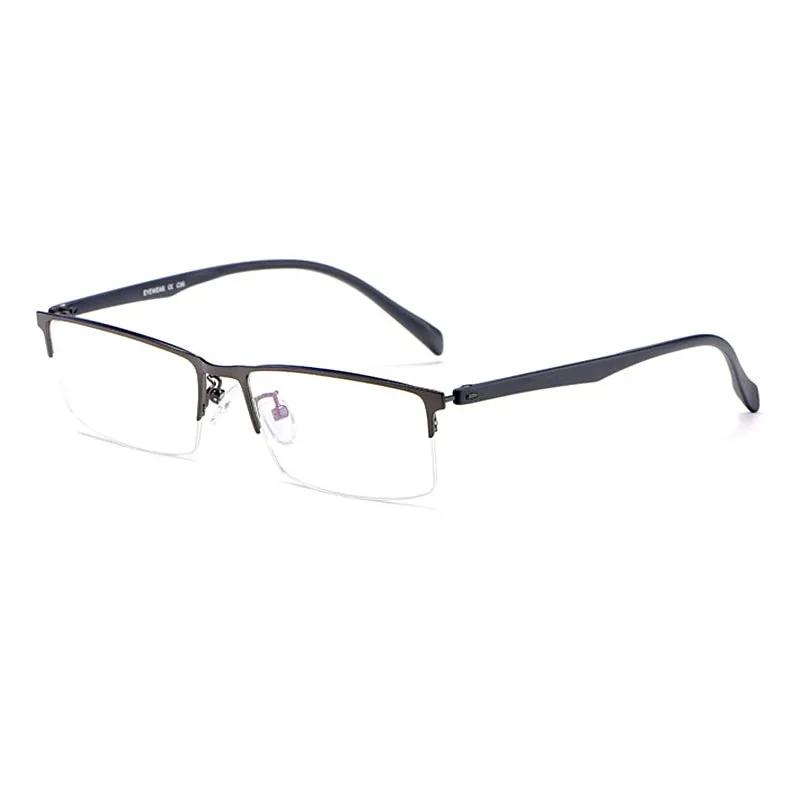 Yimaruili Men's Semi Rim Alloy Frame Eyeglasses 89032