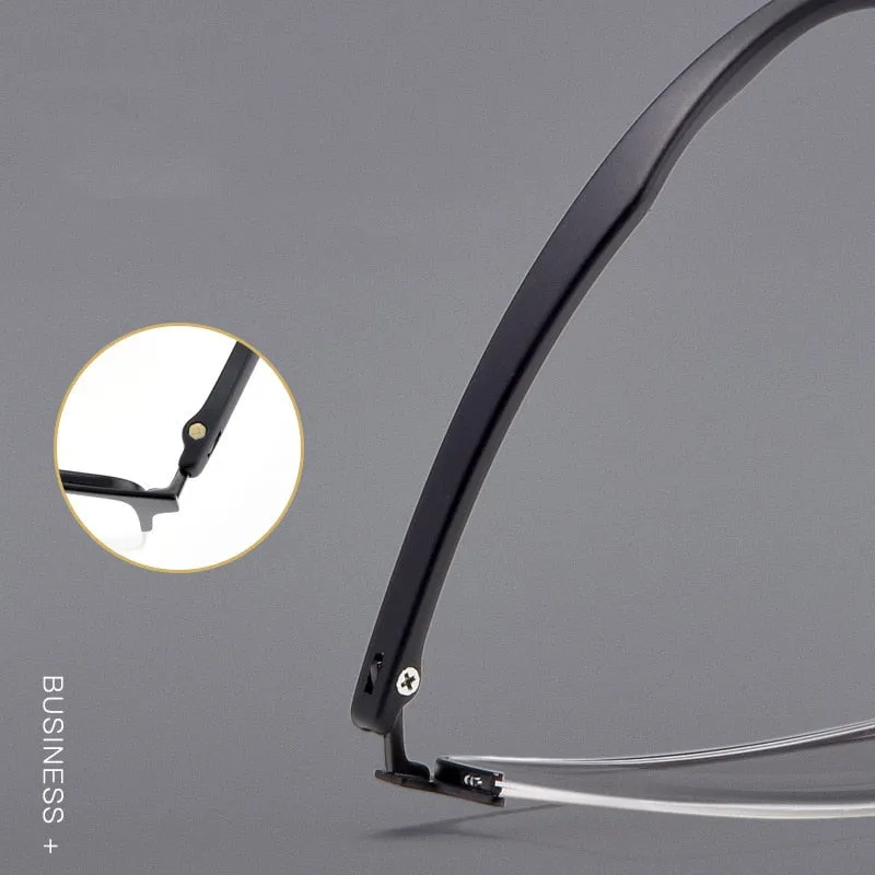 Yimaruili Men's Semi Rim Alloy Frame Eyeglasses 89032