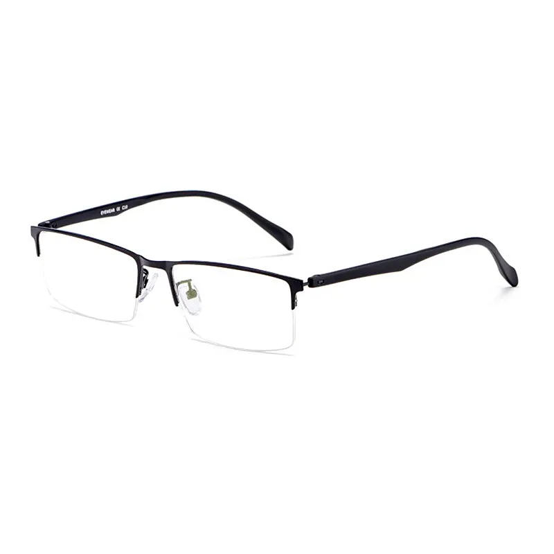 Yimaruili Men's Semi Rim Alloy Frame Eyeglasses 89032