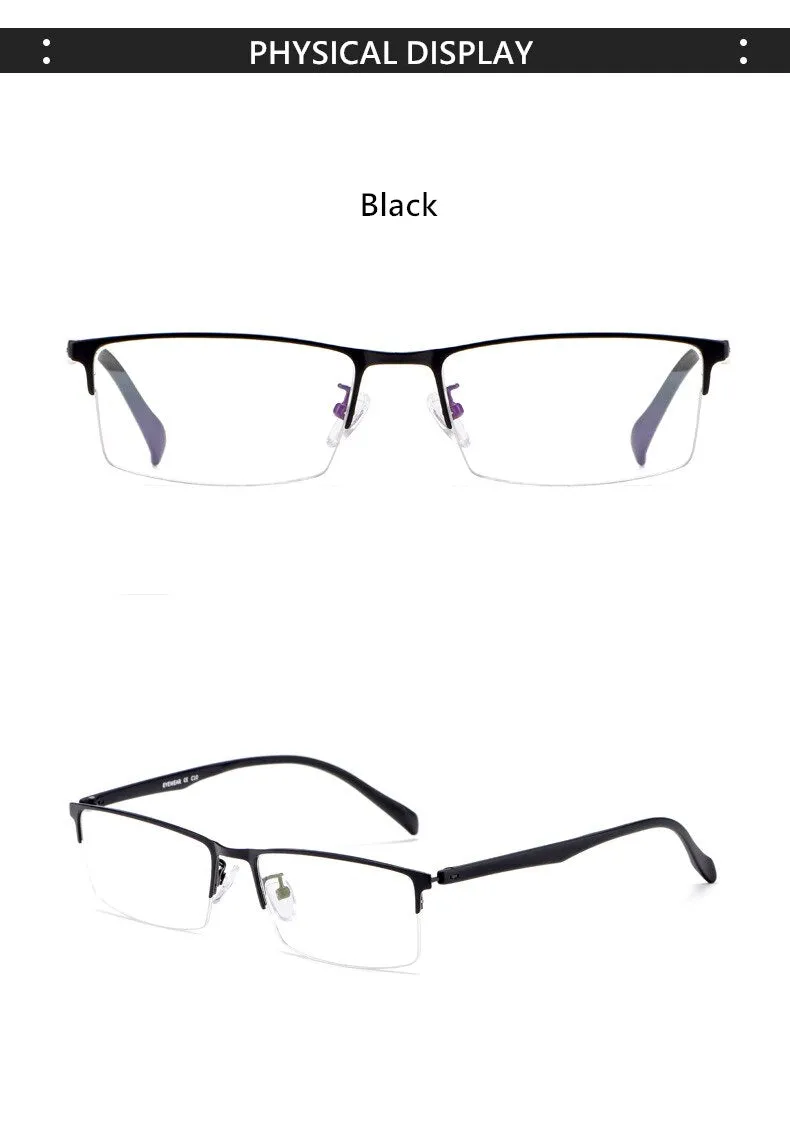 Yimaruili Men's Semi Rim Alloy Frame Eyeglasses 89032
