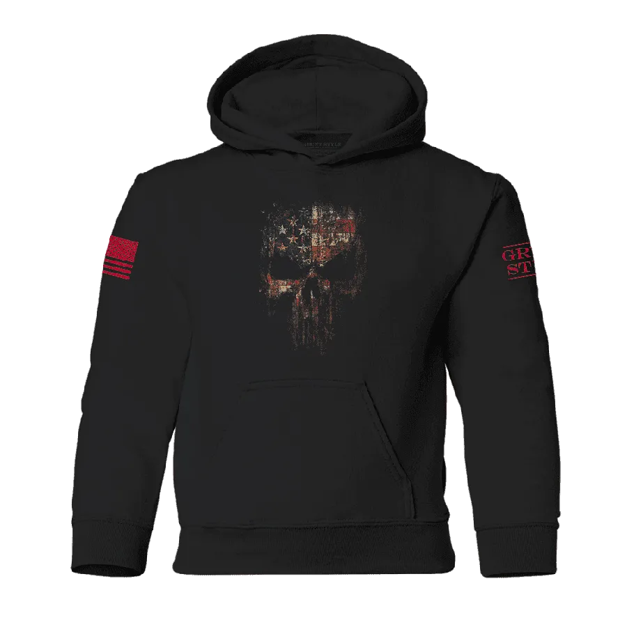 Youth Red Blood American Reaper Hoodie - Black